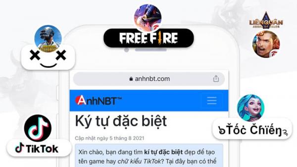 Hướng dẫn tạo tên game hay bằng kí tự đặc biệt AnhNBT